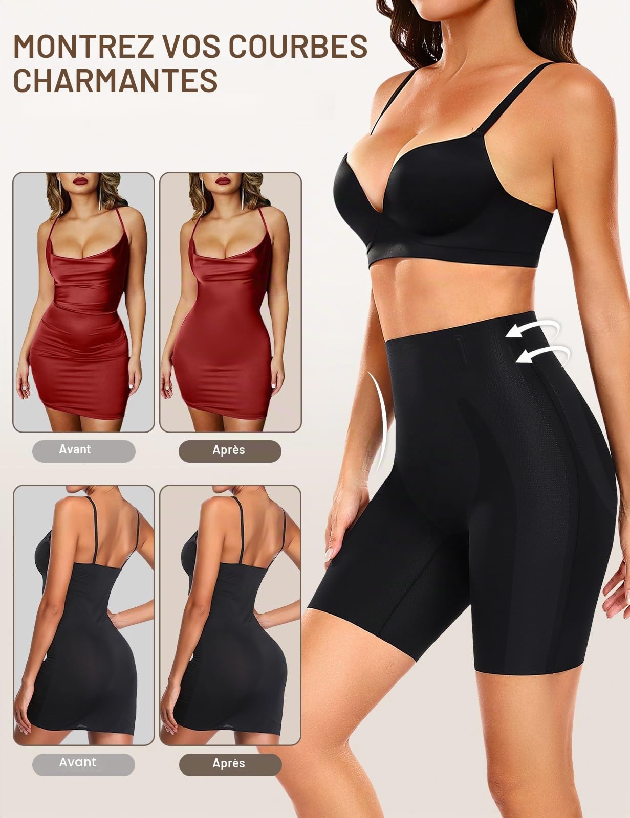 UMIPUBO Culotte Gainante Femme Ventre Plat Short Gaine Amincissante Panty sans Couture Culottes Invisible Shorty Taille Haute Sculptantes Shorts Anti Frottement Cuisse Minceur Shapewear