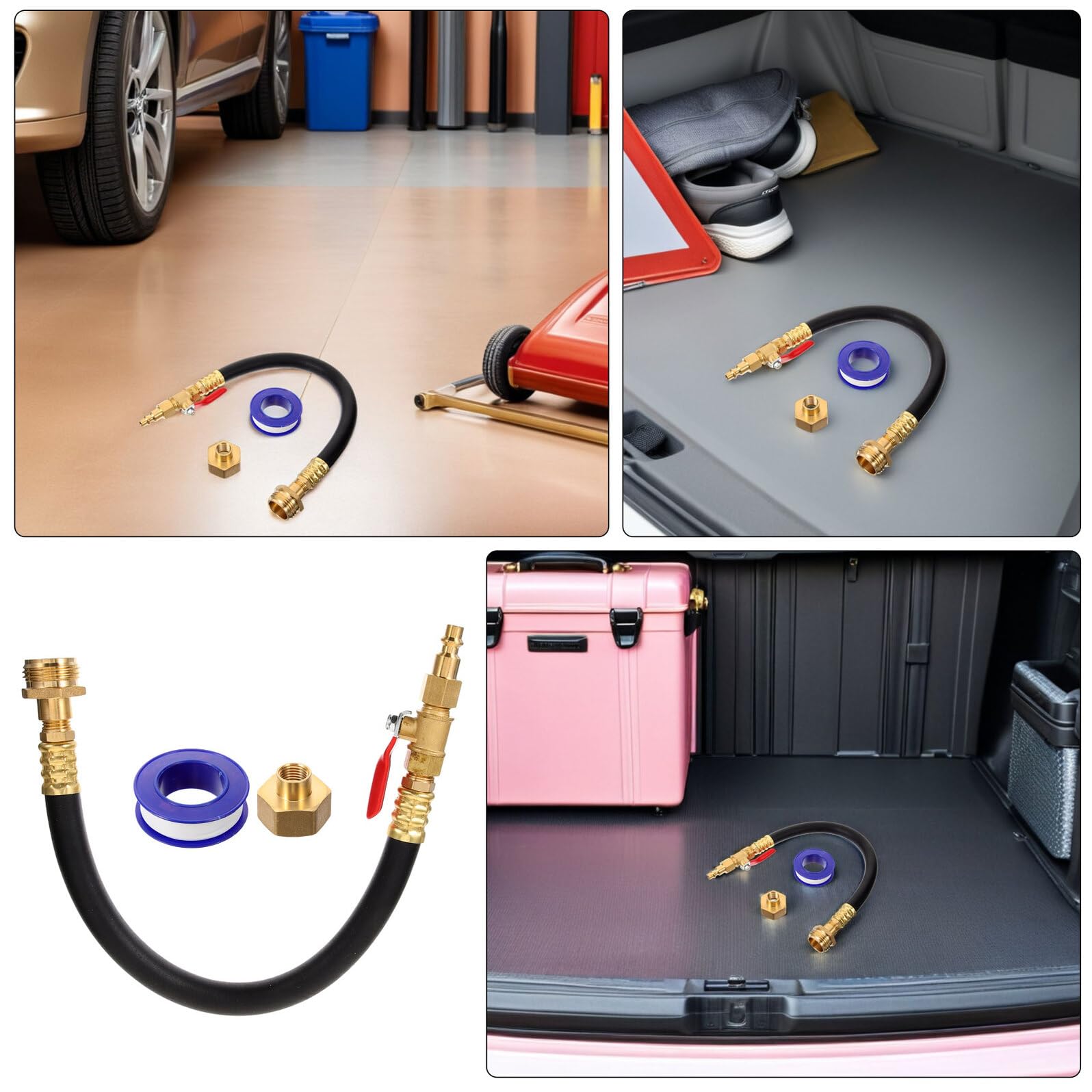 Healeved Set 2 Adattatori per Scarico Acqua Camper Valvola di Intercettazione Connettore Rapido per Tubi Flessibili Resistente Alta Pressione per Svernamento Impianto Idrico Camper