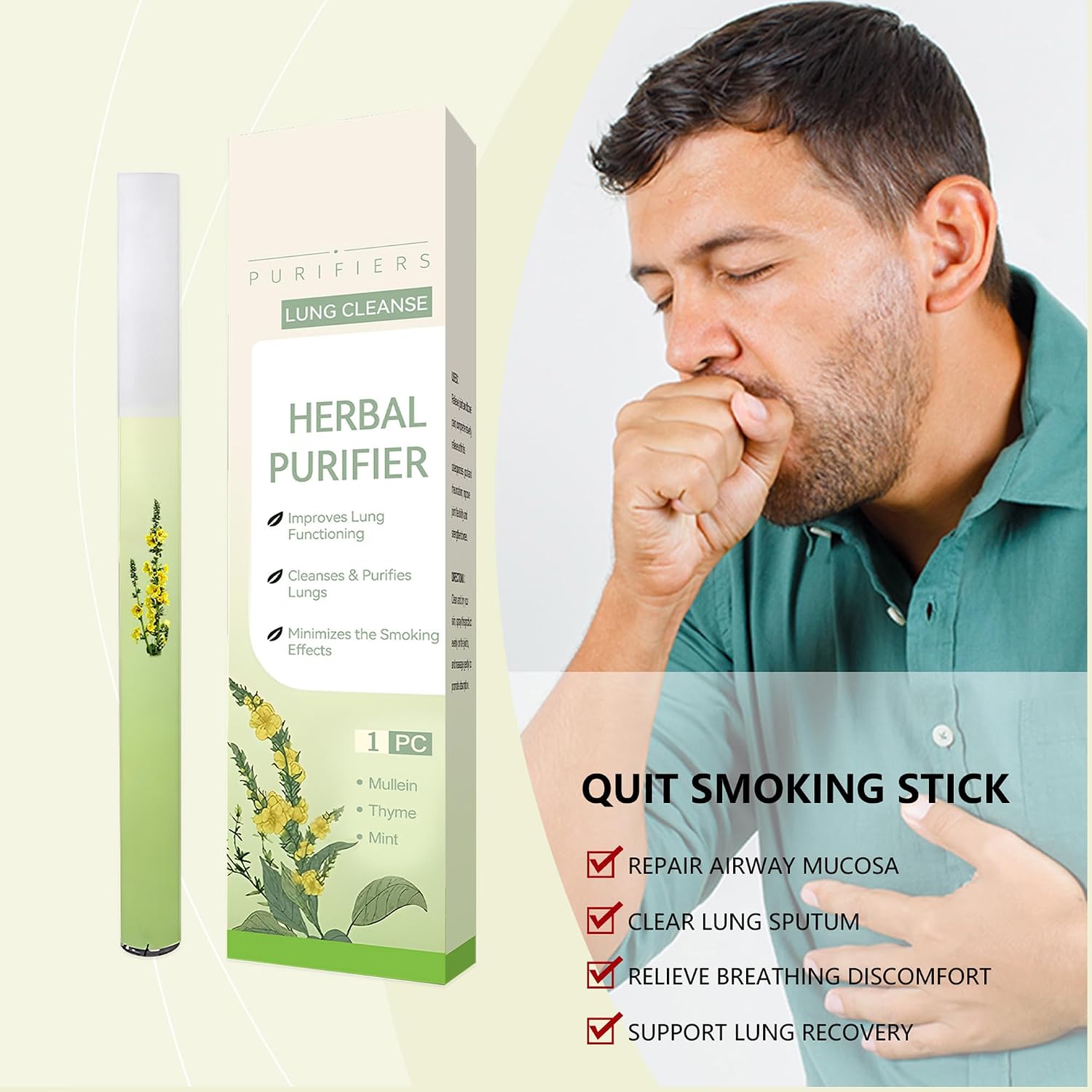 Mullein Herbal Aroma Stick-Natural Essential Oil Nasal Inhaler