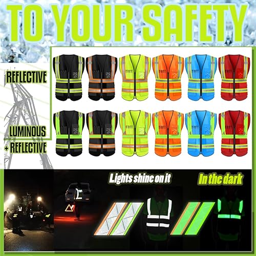 Miniatura 8 de YOWESHOP El chaleco reflexivo de la seguridad de la alta visibilidad modifica el chaleco del trabajo de la