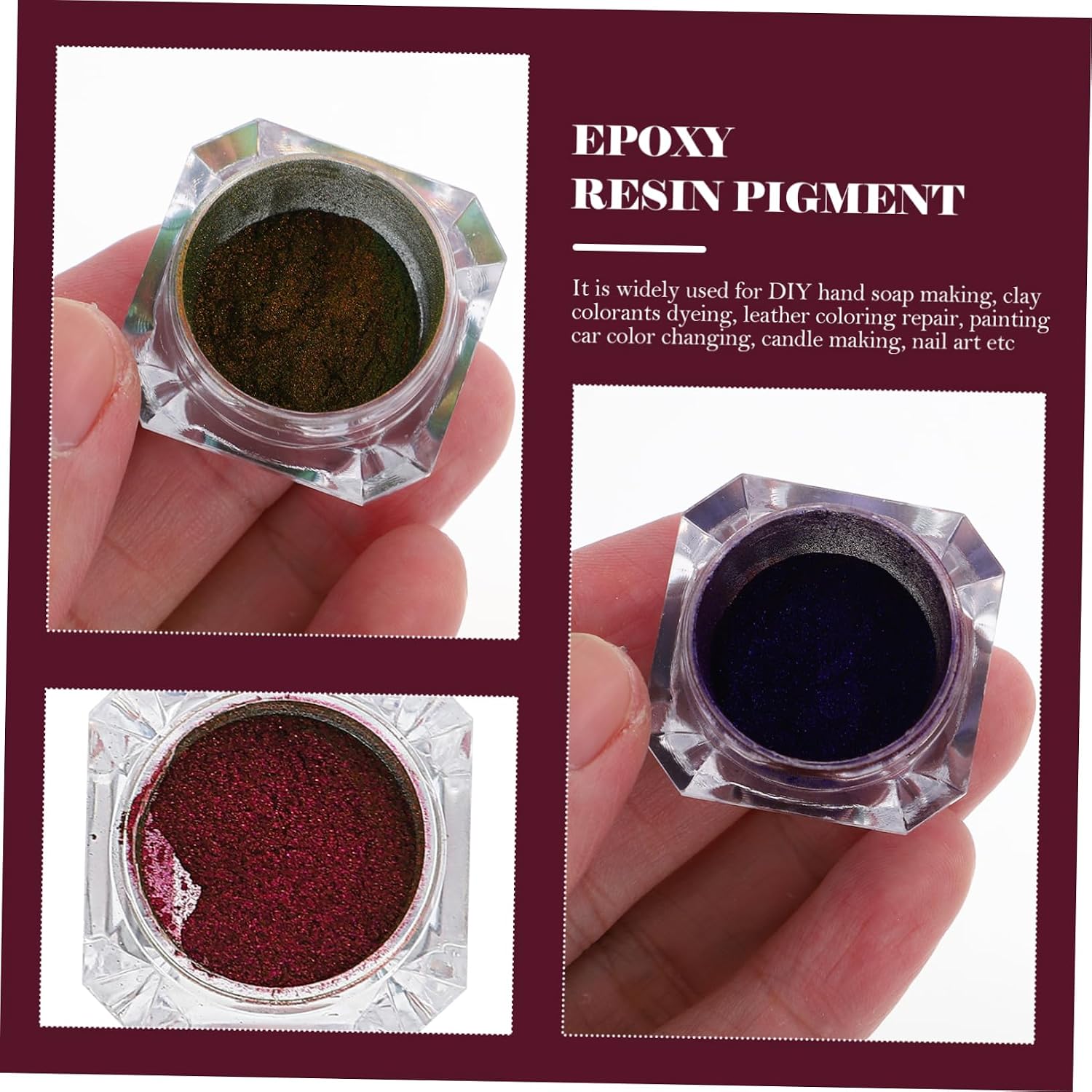 Color Shifting Pigment for Epoxy Resin, 4 Pcs Pearlescent Craft Dye