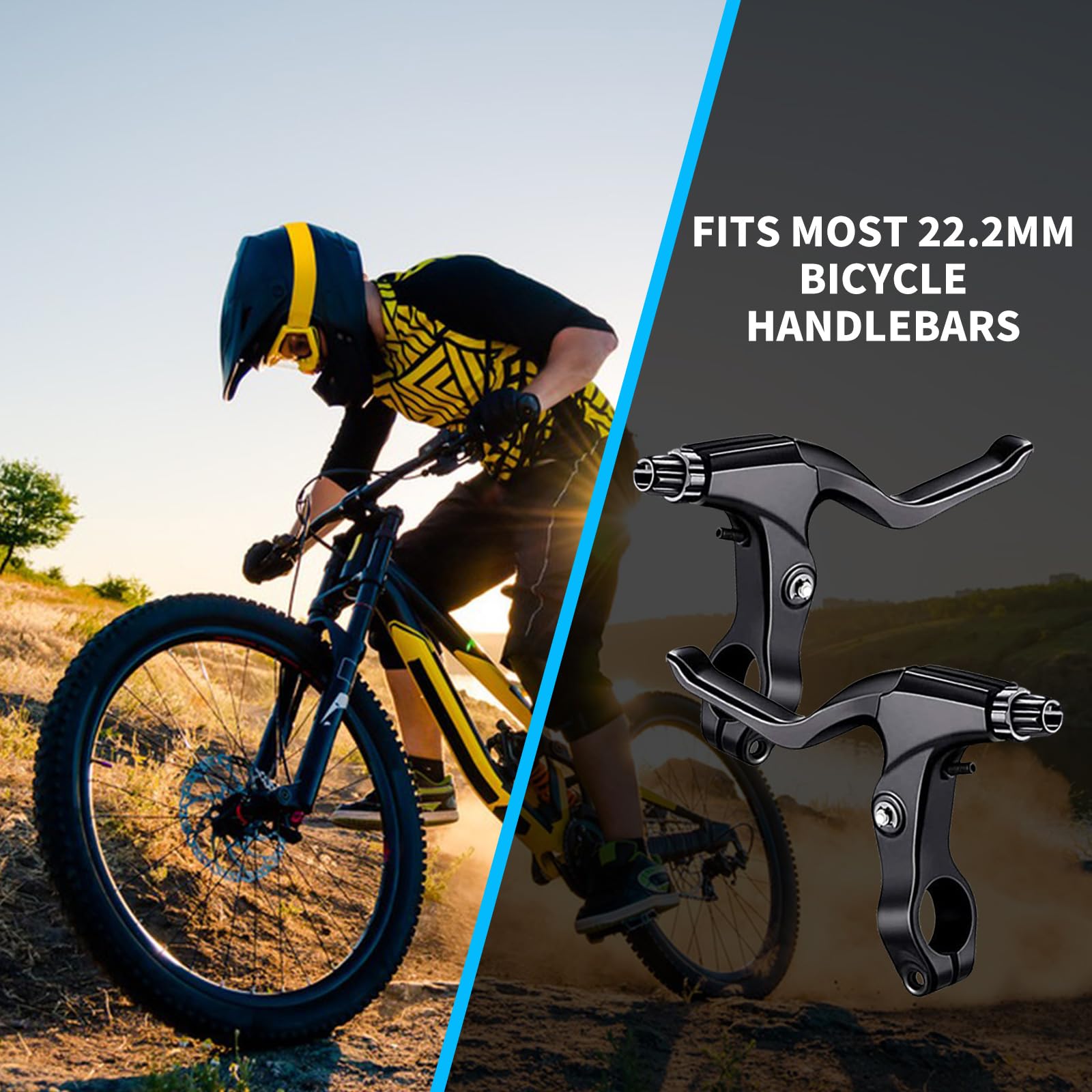Kit Freins V-Brake Universel – Avant/Arrière, Leviers, Câbles Inclus – Pour VTT Et Route – Installation Facile, Freinage Précis