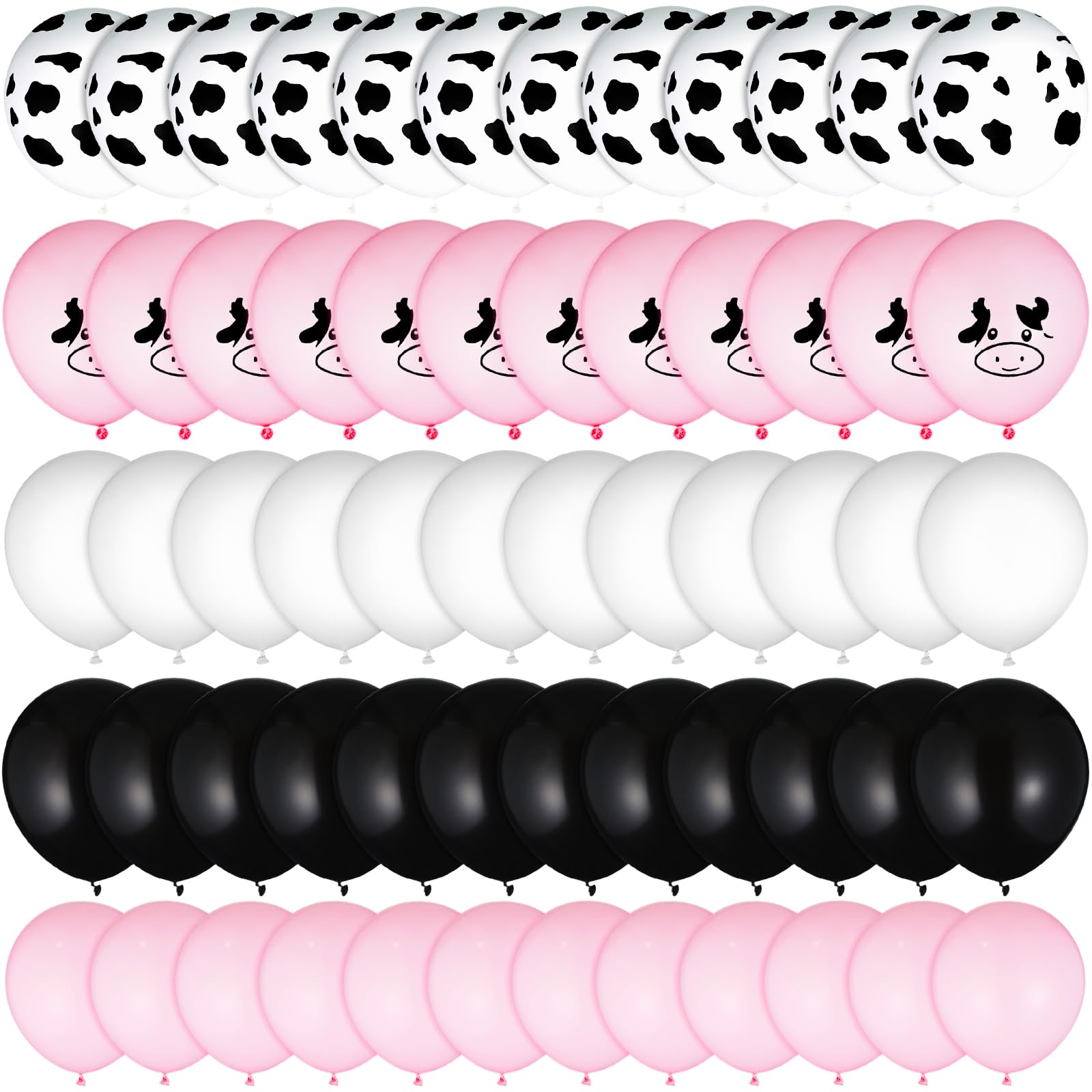 100-Piece Cow Print Balloons Set | 12" Pink Western Theme Party Decorations