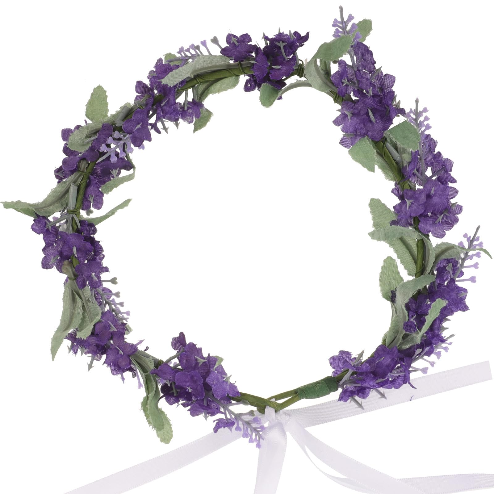 Amazon.com : Lurrose Lavender Floral Headband Flower Crown  display picture 3