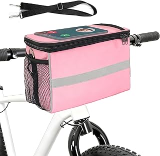Bike Handlebar Bag - Front Basket with Bike Phone Mount, Bicycle Cooler Pouch Pack for Kids Girls Boys Men Women