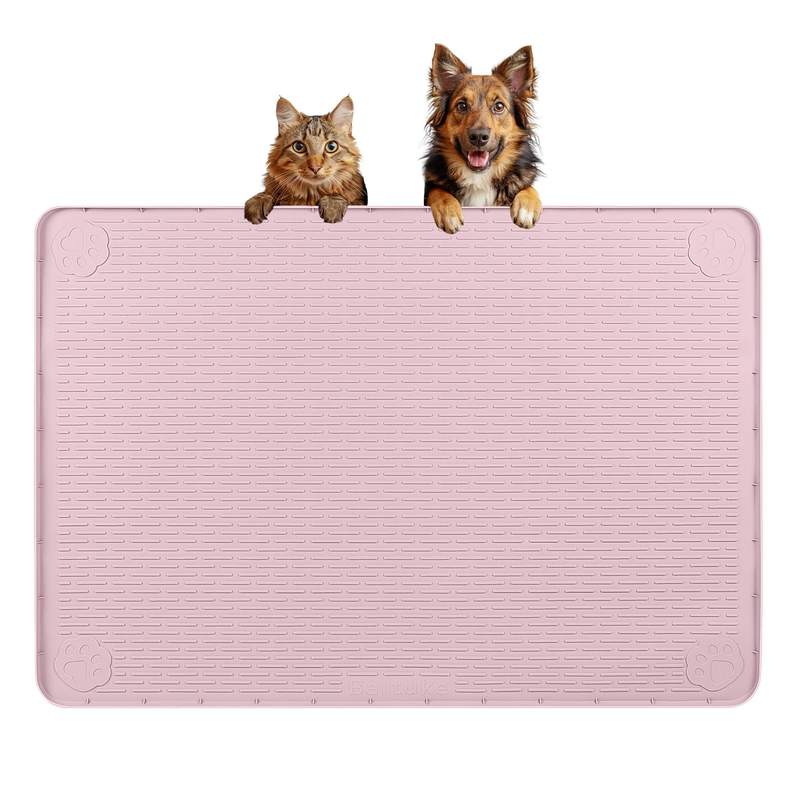 Bartuke Dog Bowl Mat, 34"x22" Silicone Pet Feeding Mat with Raised Edges โ image 1