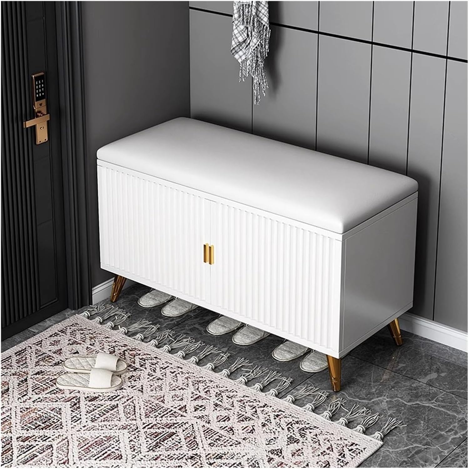 Shoe Storage Cabinet Cabinets Hallway Slim Cupboard Cupboards Hallways Slimline，Slim Hidden Shoe Cabinet Bench Ottoman - Stylish Storagefor High Heels Perfect for Entryways Hallways and Clos