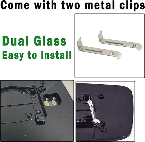 Miniatura 4 de Ram Passenger - Espejo retrovisor con calefacción lateral derecho compatible con Dodge Ram 1500 2500 2500 2009-2018, vidrio de espejo convexo con