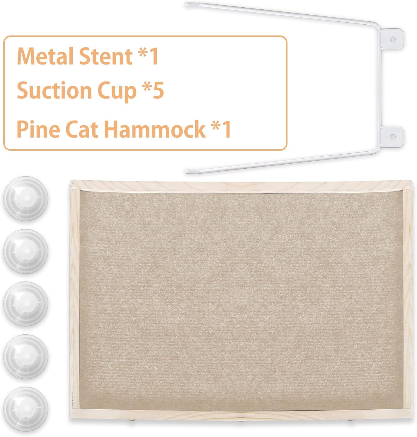 JOYO Cat Window Perch, Cat Hammock Window Seat with Strong Suction Cups, Window Mounted Cat Bed for Indoor Cats, Weighted Up to 40lb, Safety, Space Saving, Easy to Assemble