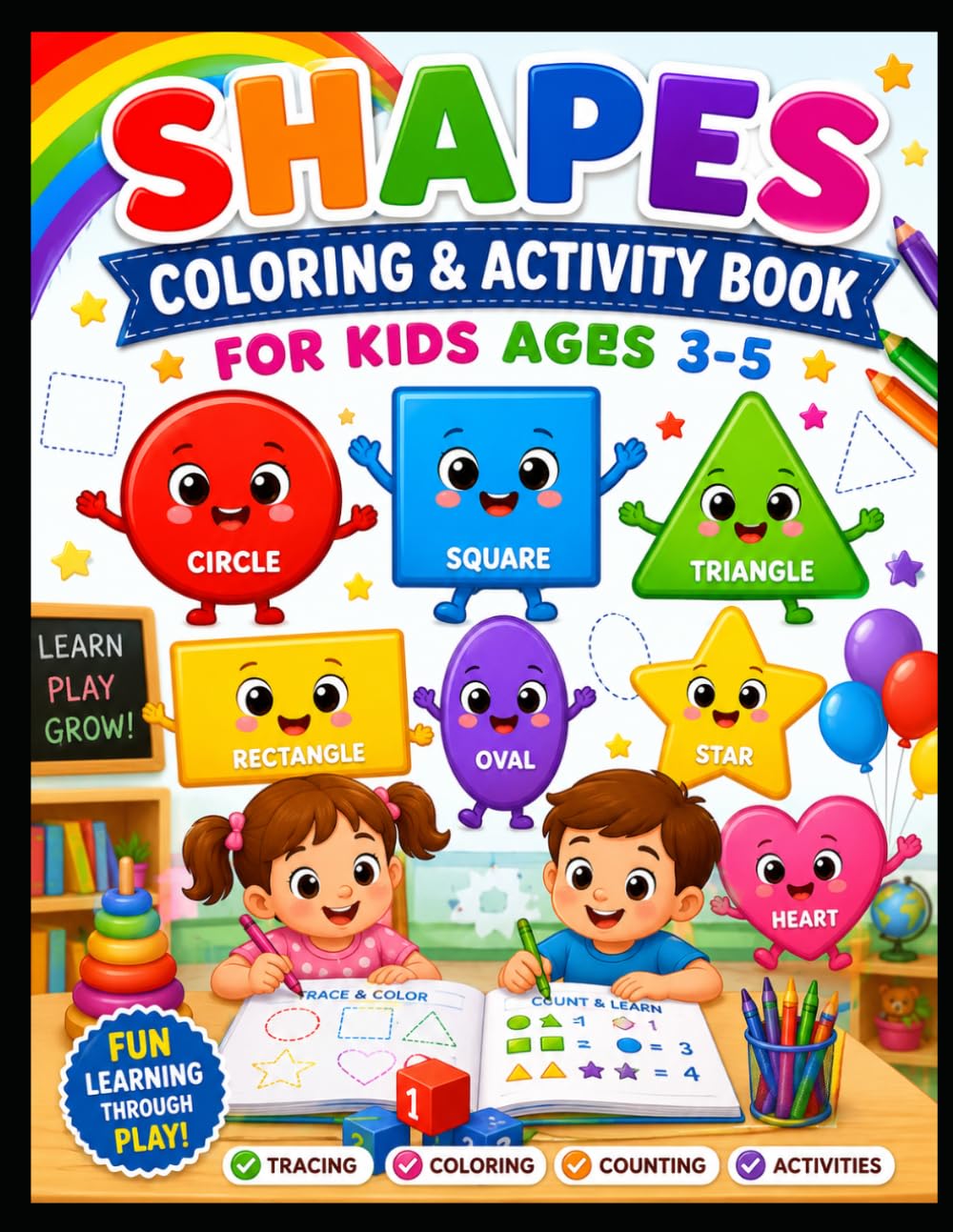 Shapes Coloring & Activity Book for Kids Ages 3–5