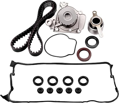 Timing Belt Kit w/Water Pump for 1996-2000 for Honda for Civic 1.6L L4 | Timing Belt Sets Fit for 1996 1997 for Honda for Civic del Sol 1.6L L4 DOHC/1.6L L4 SOHC,replace TS26224,ITM224