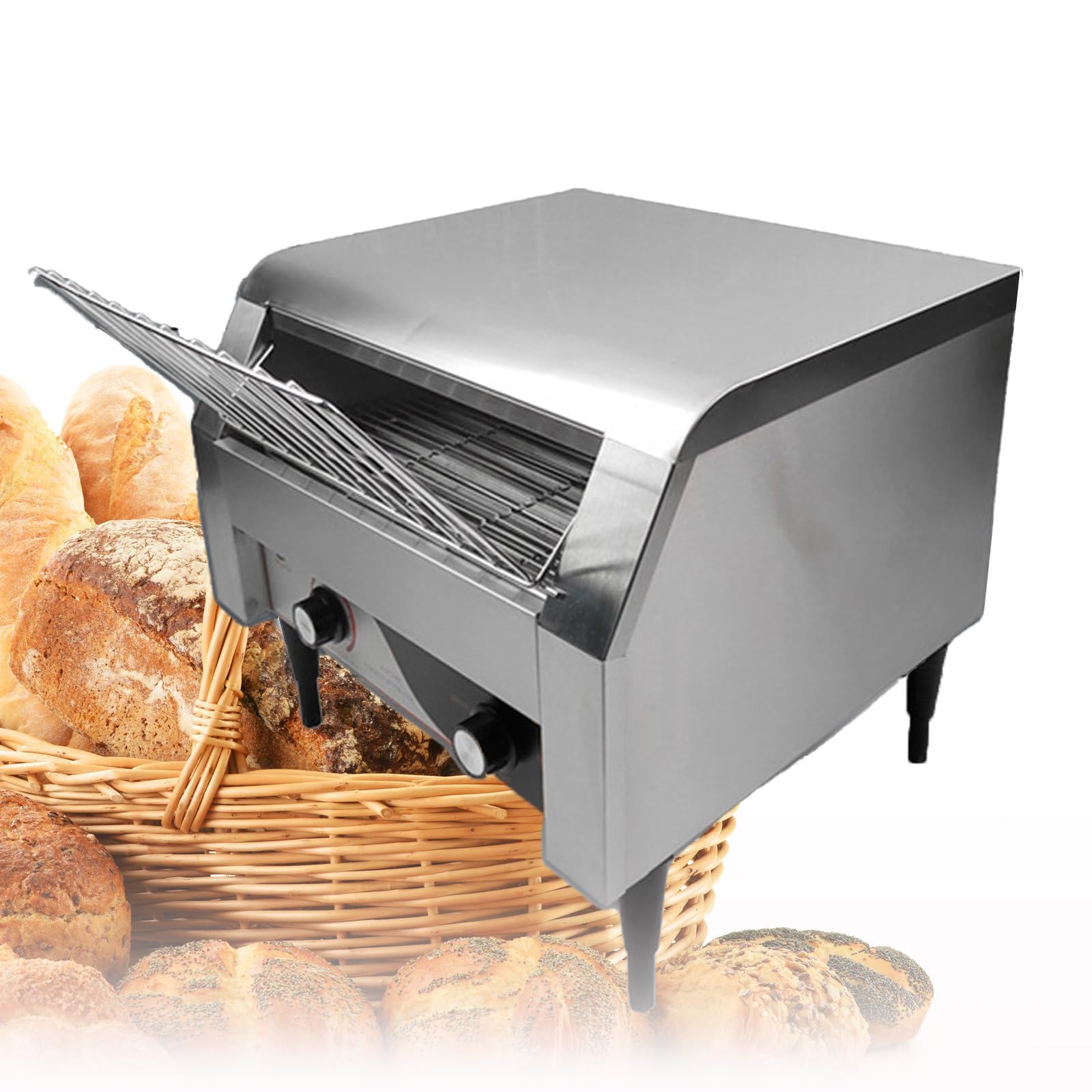 Commercial Conveyor Toaster Oven with Adjustable Temperature Control for Catering and Food Service