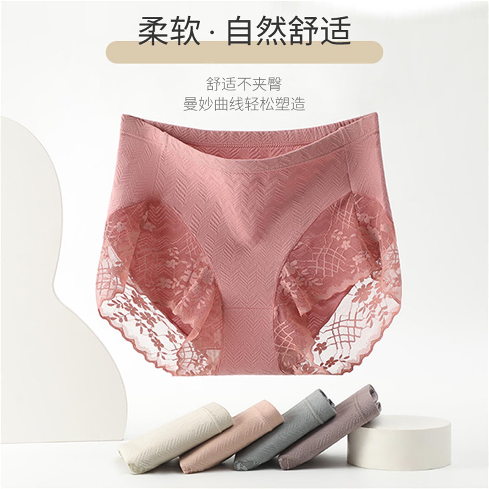 Slip Sonna Grande Taglia Cotone da Donna 100Kg Pizzo A Vita Alta Mutandine 3 Confezioni-C-6Xl 90-100Kg
