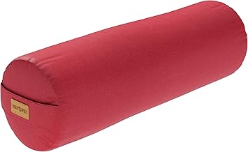 Gorilla Sports® Bolster Yoga – Diameter 20 cm, Washable Cotton Cover, Spelt Filling, Carry Handle, Choice of Colours – Yoga Cushion, Yoga Roller, Meditation Support