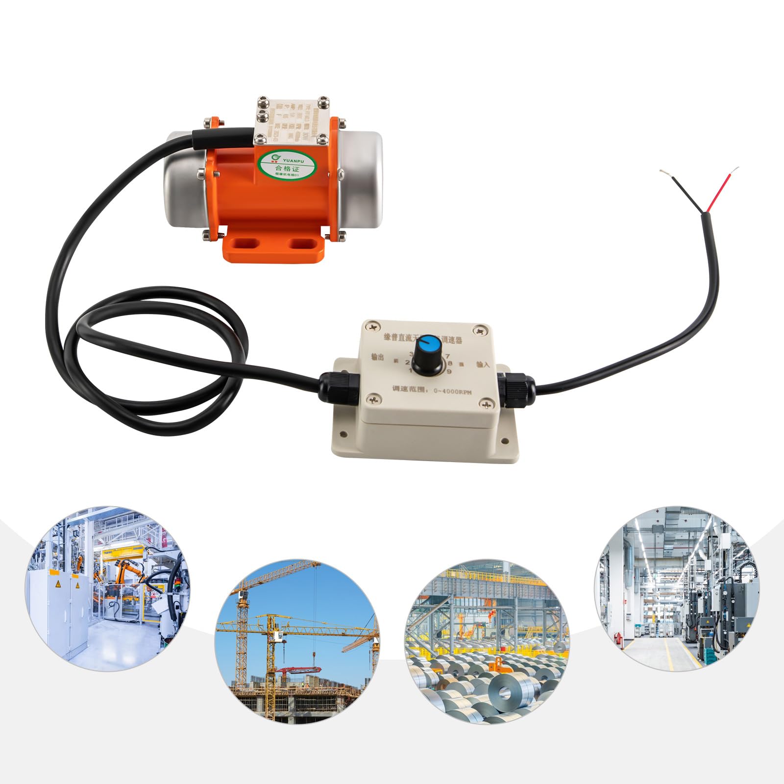 motore a vibrazione trifasincrono, 0-4000 giri/min, motore a vibrazione a 3 fasi, velocità regolabile, 30 W, motore a vibratore asincrono, motore a vibrazione (cablaggio senza spina