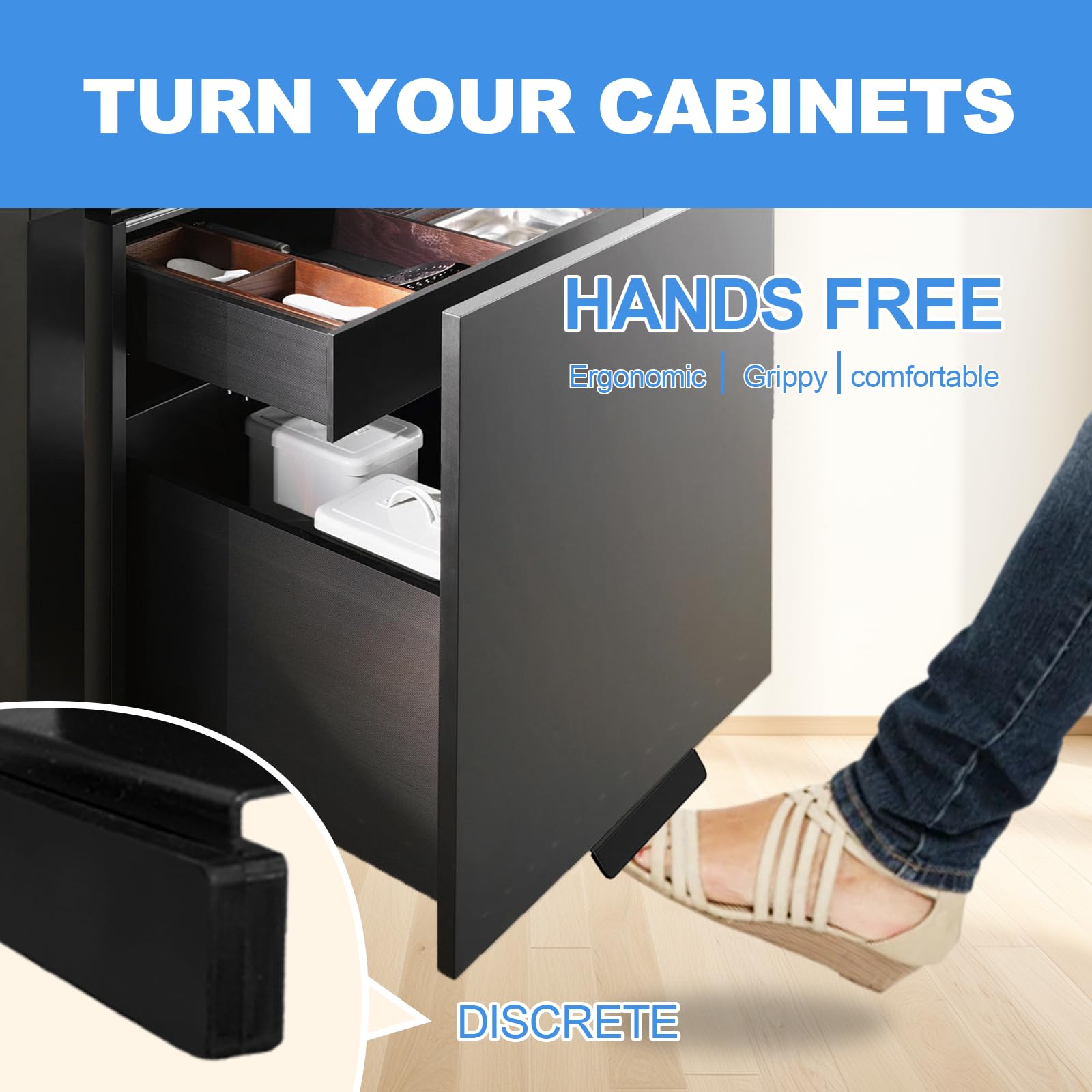 Snapklik.com : Foot Pull For Trash Cabinet Drawer, Hand-Free Design For ...