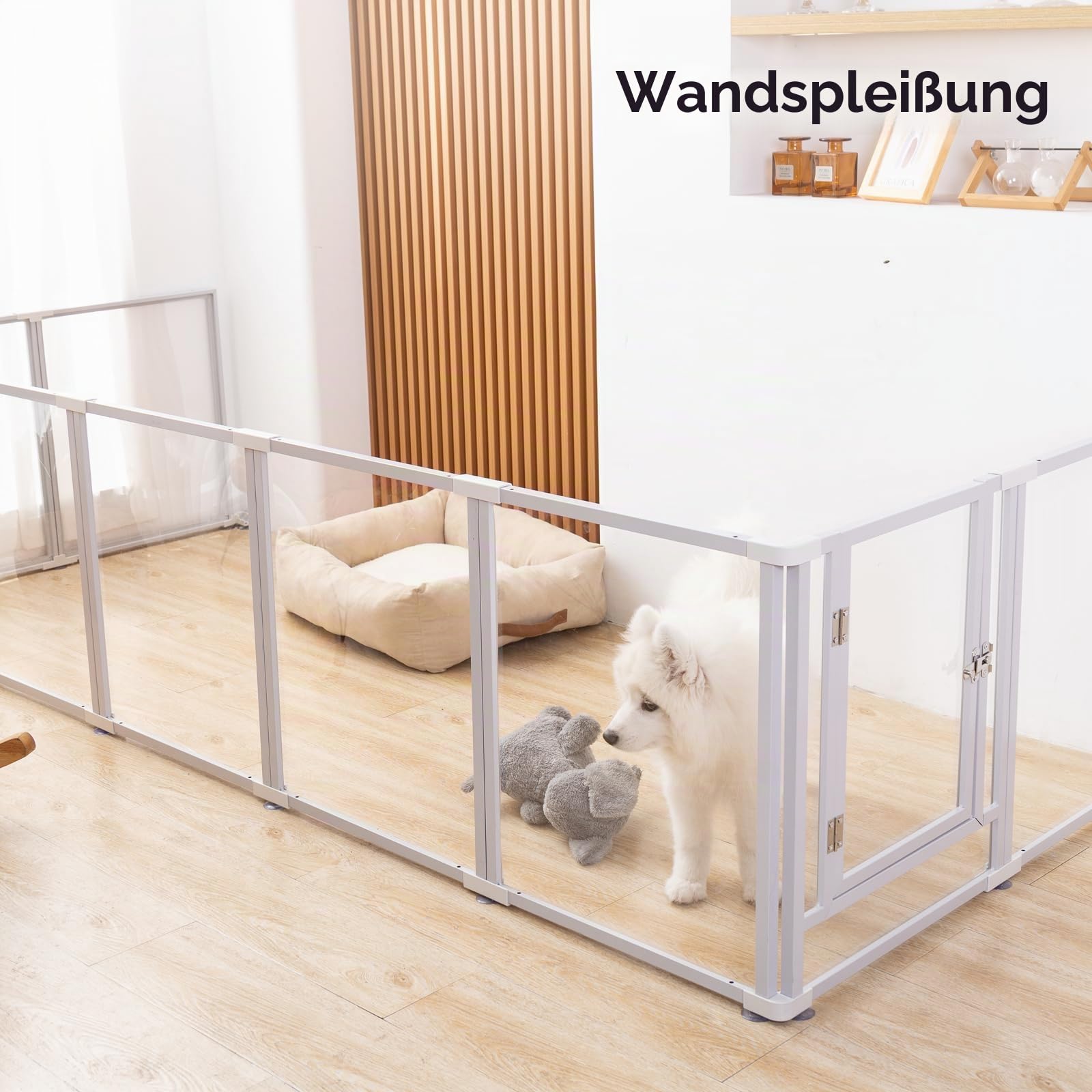 Acryl welpenlaufstall 10 Paneele, Laufstall Hund 60 cm Hoch, Welpenauslauf Metallrahmen, Hundelaufstall für Wohnung mit Tür,Einfache Montage, Leicht zu reinigen,Robust für Kleine Hunde, Welpen