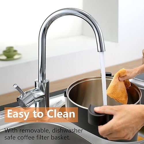 Miniatura 7 de Urna de café comercial de 30 tazas de 6 L, 750 W, cafetera de doble pared de percolado, dispensador de urna de agua caliente de acero inoxidable con