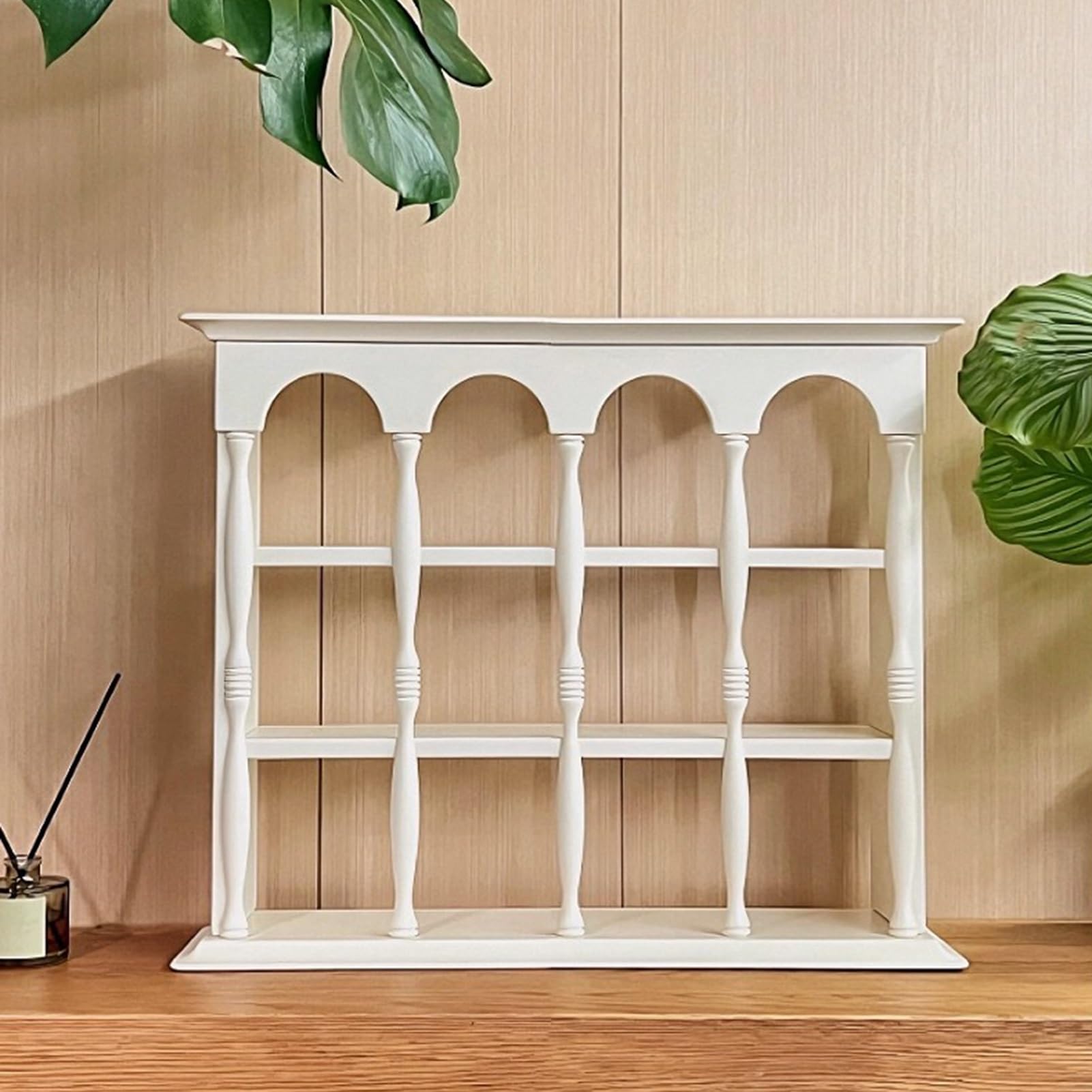 Tassenregal aus Holz – 12 Fächer, Wandmontage, Kaffeetassenhalter und Schnapsglas-Display für Heimdekoration und Küchenorganisation, elegantes weißes Finish