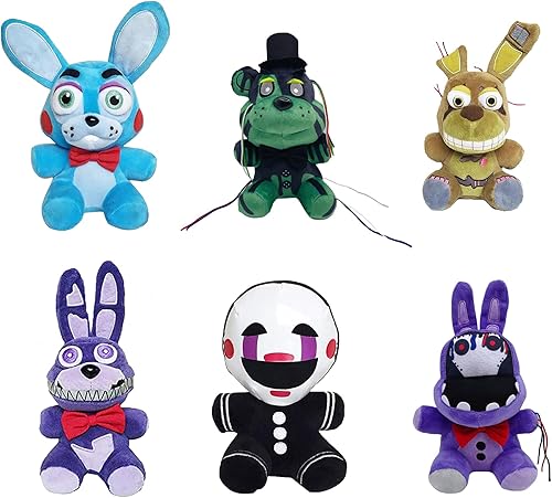 MJWQRE FNAF - Juego de muñecas de peluche FNAF de 7 pulgadas, regalo para niños (6 unidades)