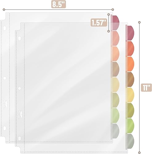 Miniatura 44 de Mr. Pen - Protectores de hojas transparentes con pestañas, 8 pestañas, 2 juegos, divisores de plástico transparente para carpeta de 3 anillas