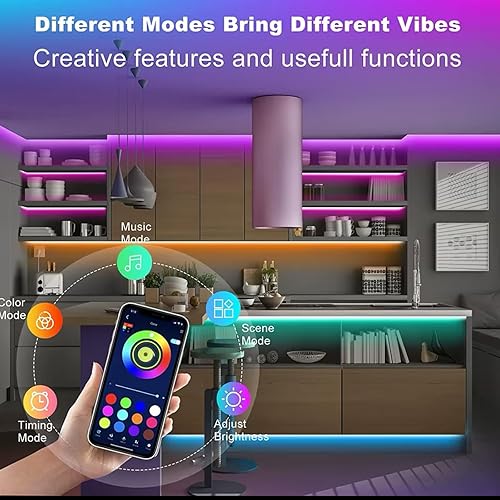 Miniatura 5 de Luz LED para TV, tira de luz RGB que cambia de color, tira de luz de TV con control remoto USB para TV de 32 a 80 pulgadas, instalación rápida de