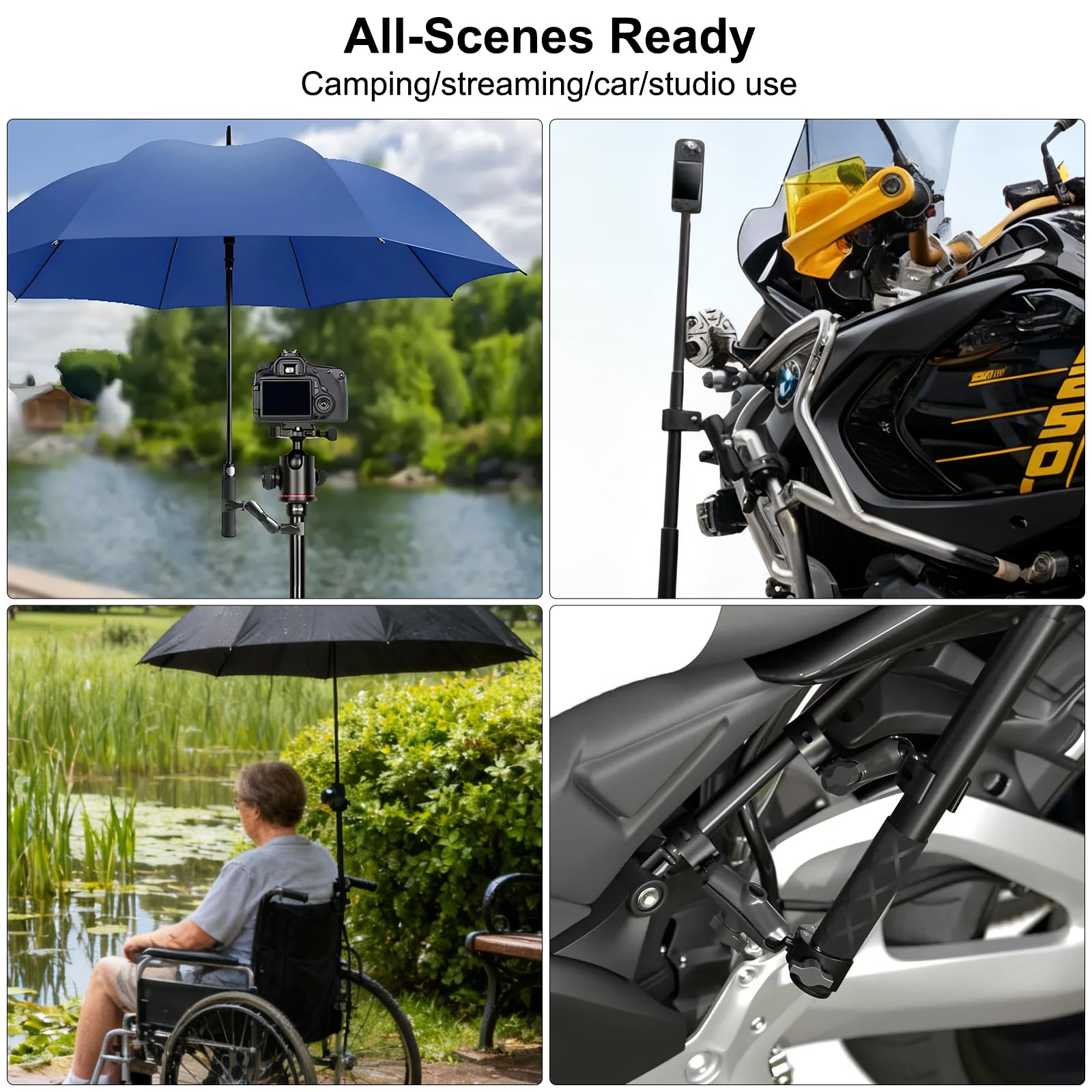 Podwójny uchwyt zaciskowy, uchwyt na parasol, drążek do kamery, do wózka inwalidzkiego, monitora, Magic Socket, ramię, biurko, studio fotograficzne, stojak świetlny, reflektor, flaga