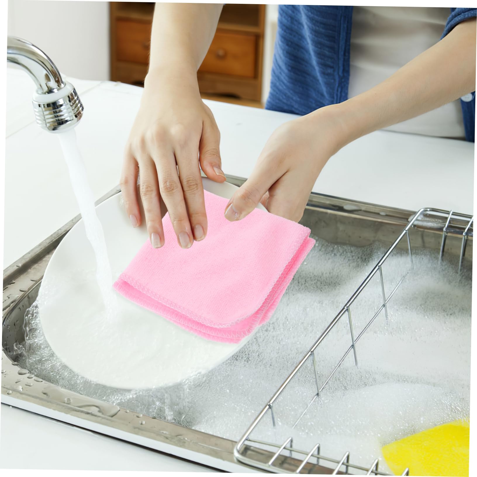 Cabilock 2 Juegos Ropa De Microfibra Esponjas Paños De Cocina De Algodón Absorbente Kitchen Towels Bayeta Escurreplatos Paños De Limpieza De Platos Toallas para Lavar Platos 20 Piezas * 2