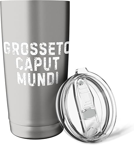Vista 5 de Grosseto Caput Mundi Città Simpatica Uomo Donna Bambino Stainless Steel Insulated Tumbler Brushed Steel,Black,https:/ www.Yaxa/dp/undefined