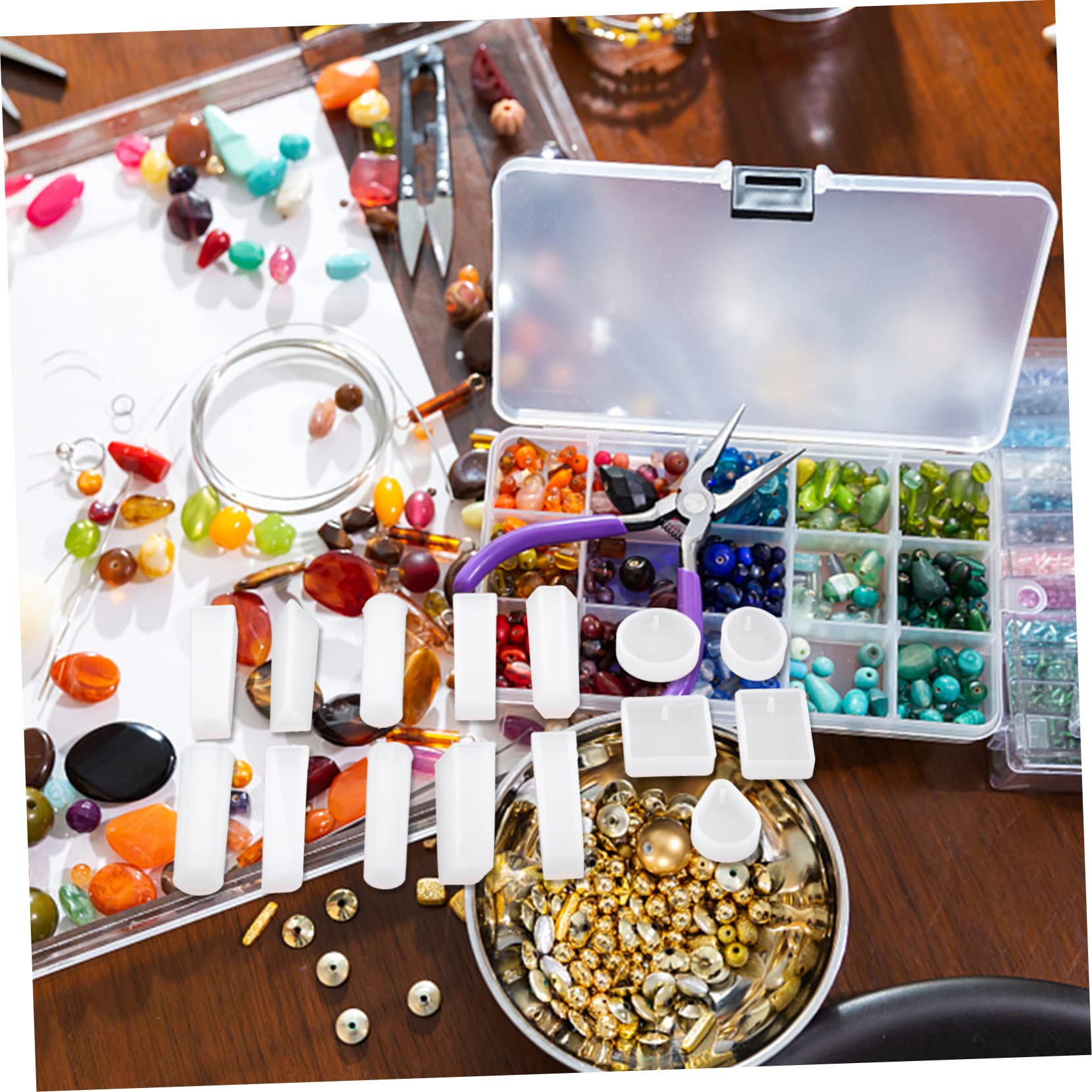 NUOBESTY 4sets Stampo Silicone Per Gioielli Fai Da Te Con Accessori Per Creazioni Artigianali Mold Per Pendenti e Decorazioni Resinose Per Creazioni Personalizzate e Divertimento Manuale