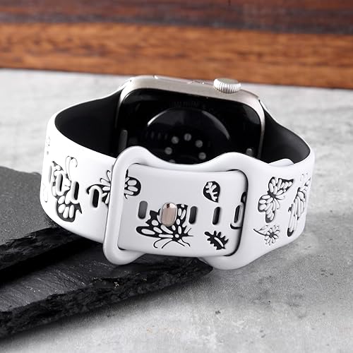 Miniatura 4 de Correa deportiva de silicona de diseño compatible con Apple Watch, 1.49, 1.57, 1.61, 1.65, 1.73, 1.77 y 1.73 pulgadas, para hombres y mujeres,