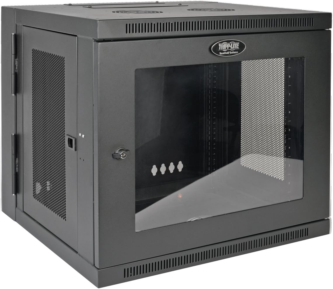 Tripp Lite 10U Wall Mount Rack Enclosure Server Cabinet with Acrylic Glass Window, Hinged, 20.5" Deep, Switch-Depth (SRW10USG)