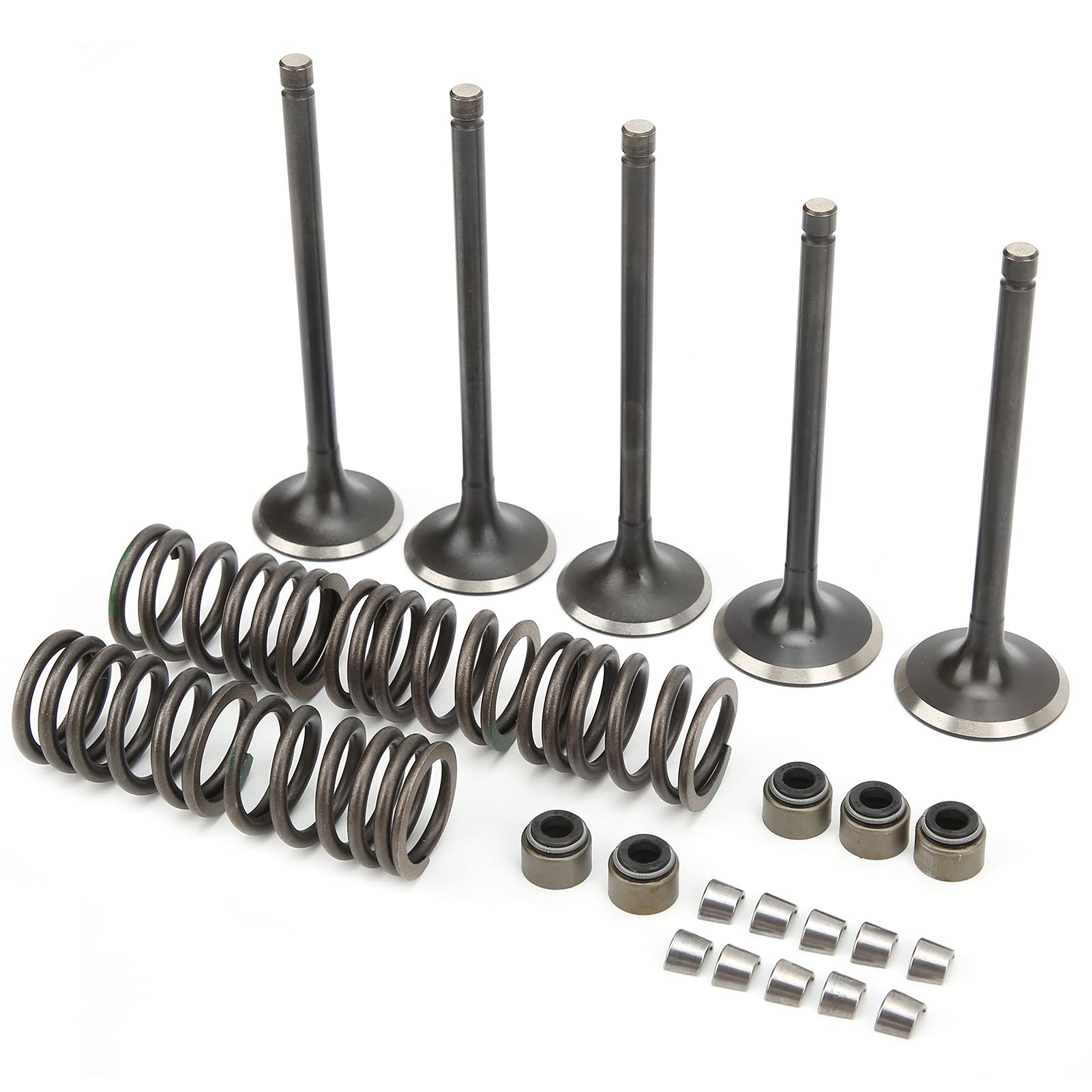 Generic Kit Valvola di Scarico Aspirazione Testata, Durevole e Completo, Ricambio per GRIZZLY 660 YFM660F 4WD 2002-2008, Materiale in Acciaio
