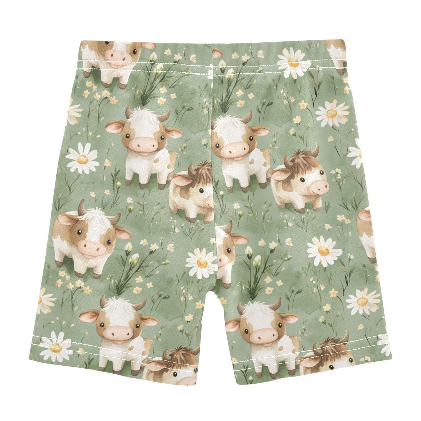 Toddler Girls Shorts Comfy Cotton Romper Shorts Skater Pants for Beach 5T Cartoon Sweet Cow