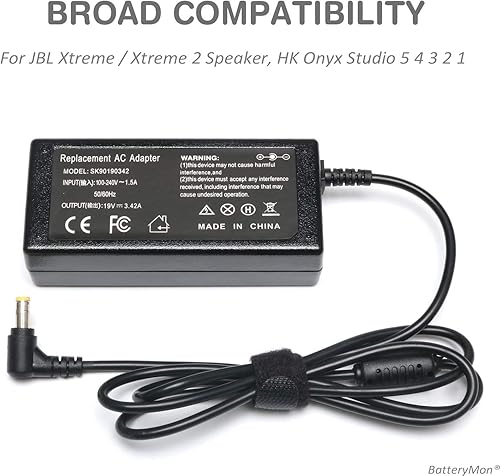 Miniatura 2 de Cable adaptador de CA de 19 V para altavoz portátil JBL Xtreme JBL Xtreme 2, cargador para altavoz Harman Kardon Onyx Studio 5 4 3 2 1