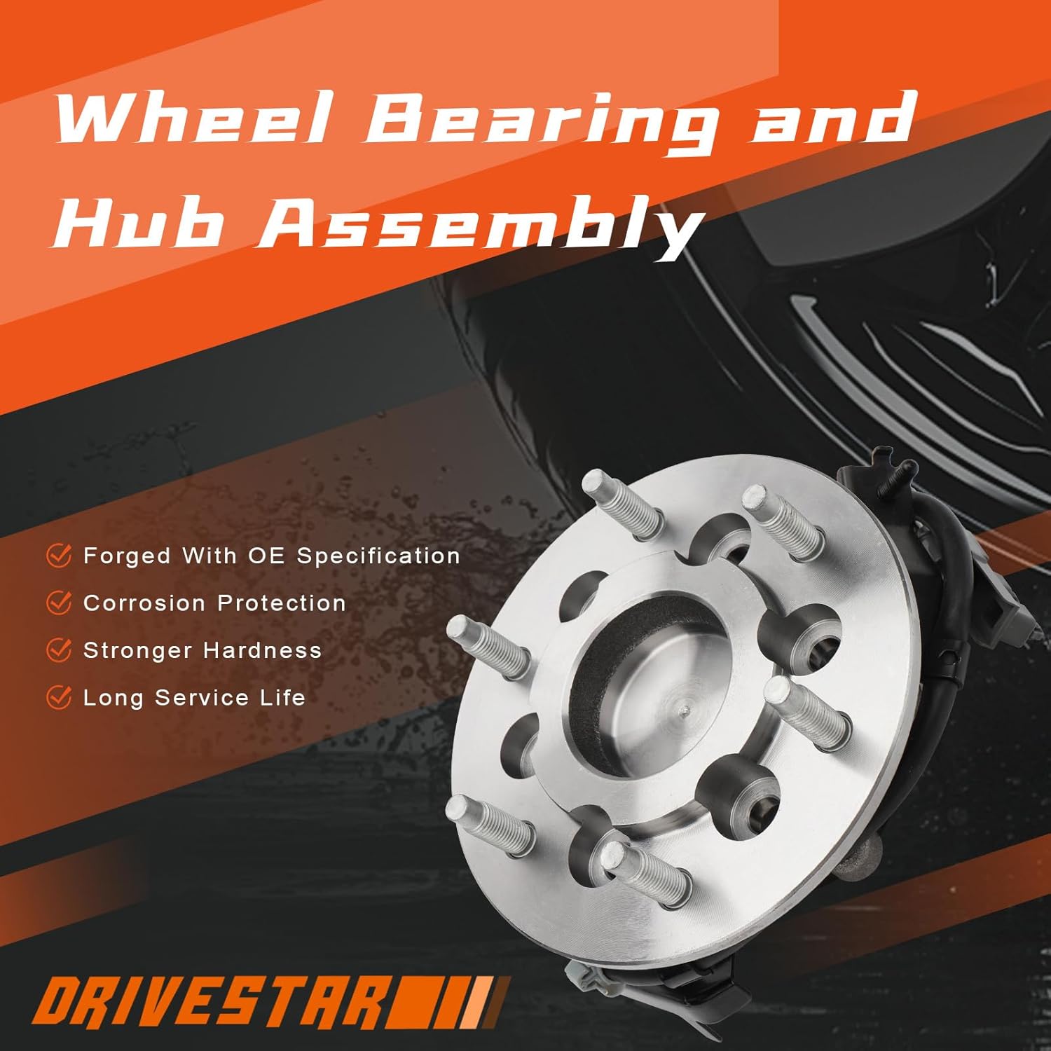 [RWD] DRIVESTAR 515104 Front Driver Side Wheel Hub & Bearing Assembly fits for Chevrolet Colorado GMC Canyon Isuzu i-280 Isuzu i-290 Isuzu i-370(6 Lug w/ABS 2WD)
