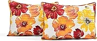 Vista 7 de Lush Decor Leah - Juego de edredón floral reversible, juego de 3 piezas, King, rojo y naranja, botánico de acuarela, núcleo de cabaña, decoración