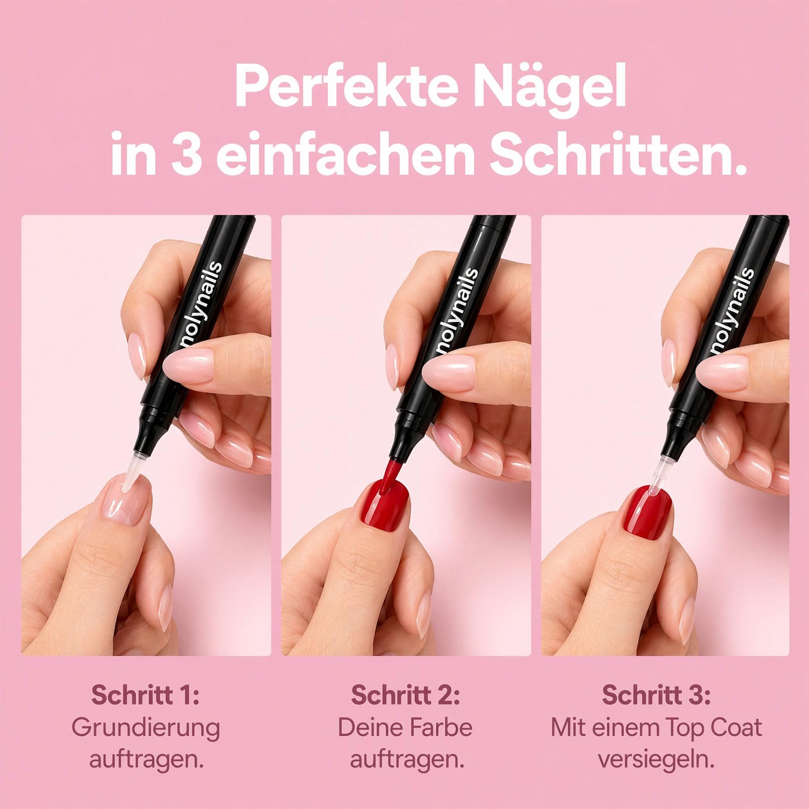 Nolynails nagellack stift | 5 Marker Nagellackstifte für Nägel Ohne UV, Nail Polish Pen - Eine Perfekte Maniküre, Einfach und Präzise Fünf Farben (2 schachtel)