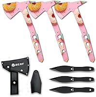 Vista 1 de REAT Ejes y cuchillos de lanzamiento con vaina de nailon, 10.5" de espiga completa, diseño para juego de lanzamiento en el patio trasero, recreación