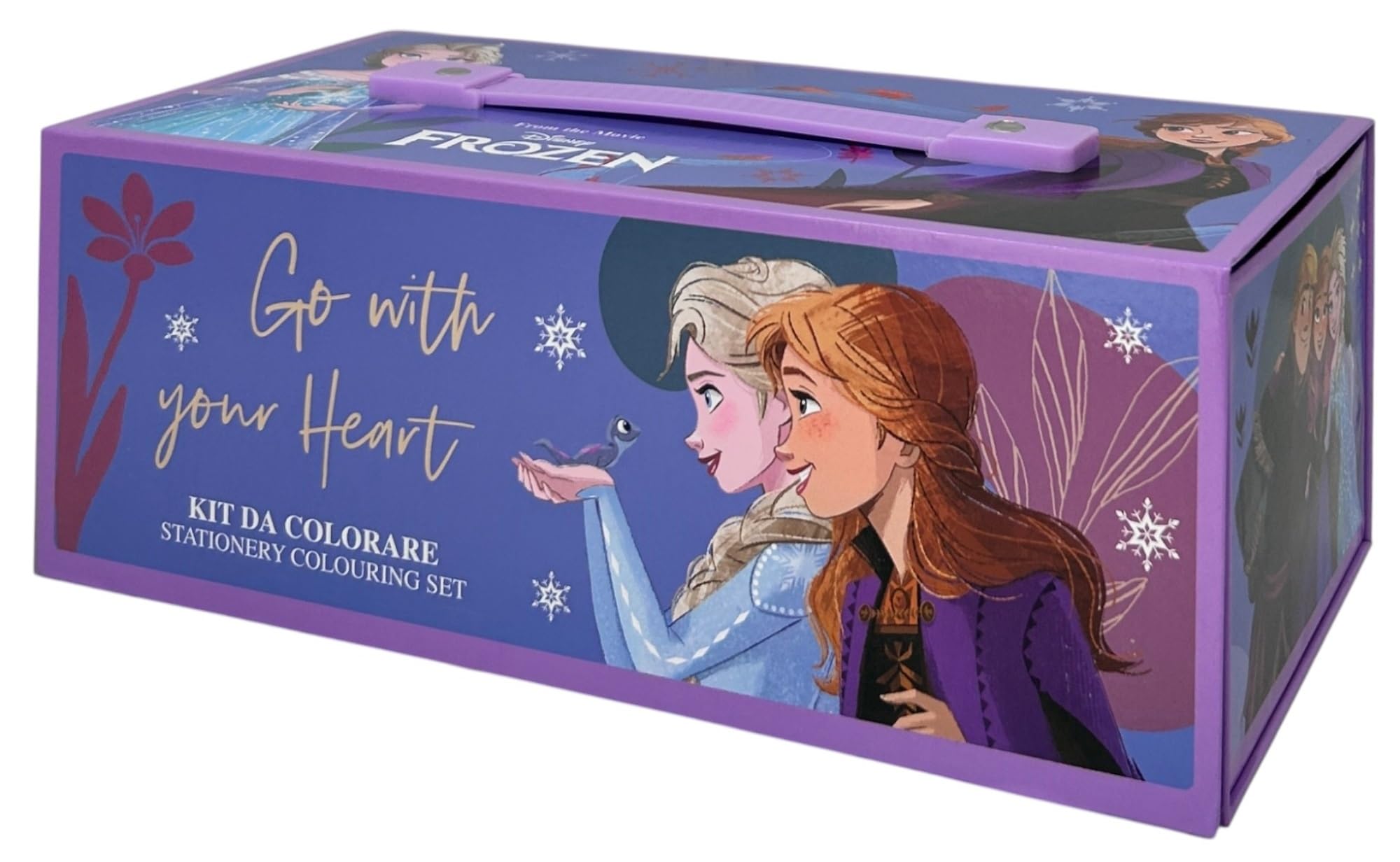 Valigetta con colori per bambini Frozen Disney set 52 pezzi di colori e cancelleria scatola con cassetti kit disegno e pittura