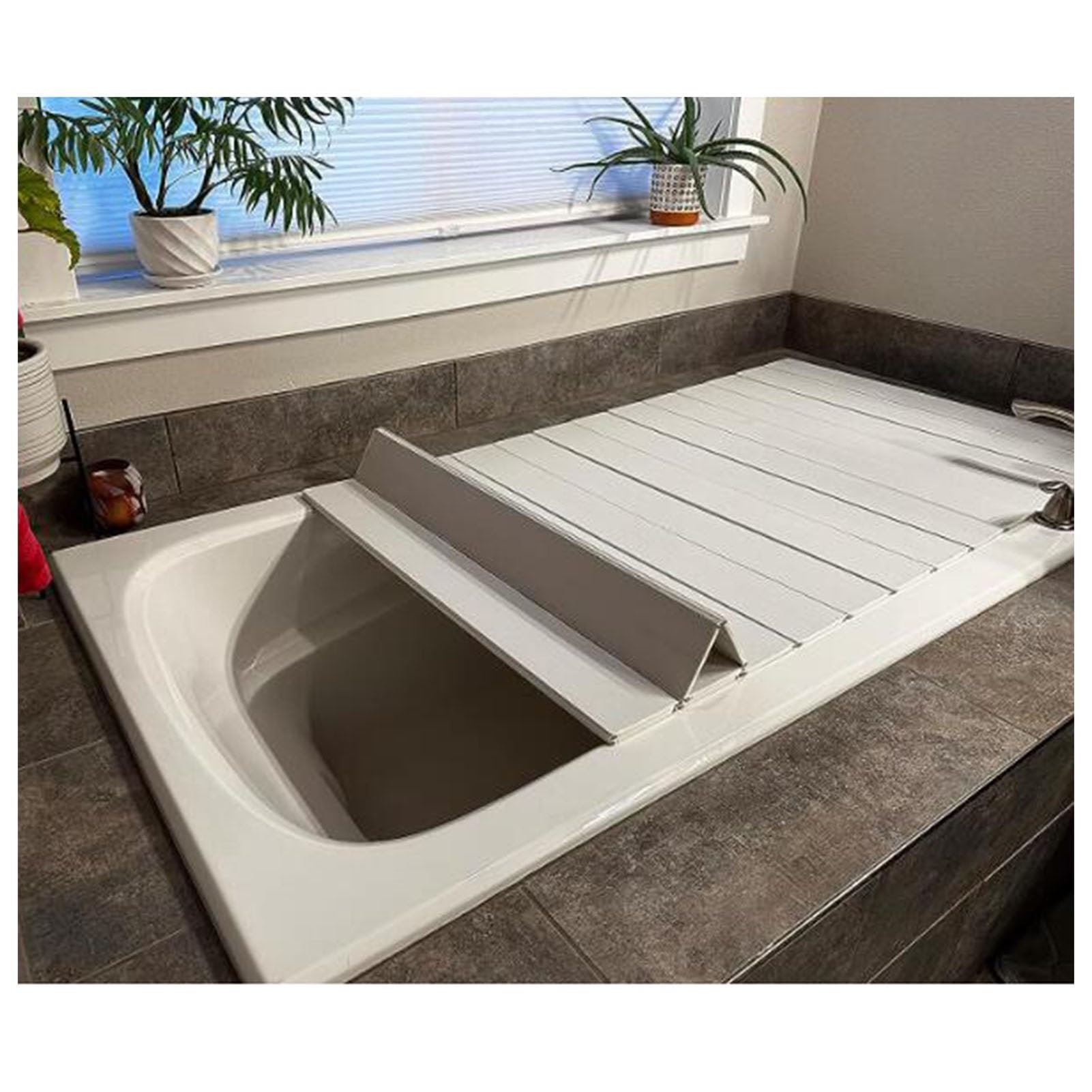Luksusowa taca do wanny z pyłoszczelną pokrywą izolacyjną, składana taca łazienkowa z PCW, akcesoria do czytania i relaksu w spa, 70 x 105 x 0,6 cm