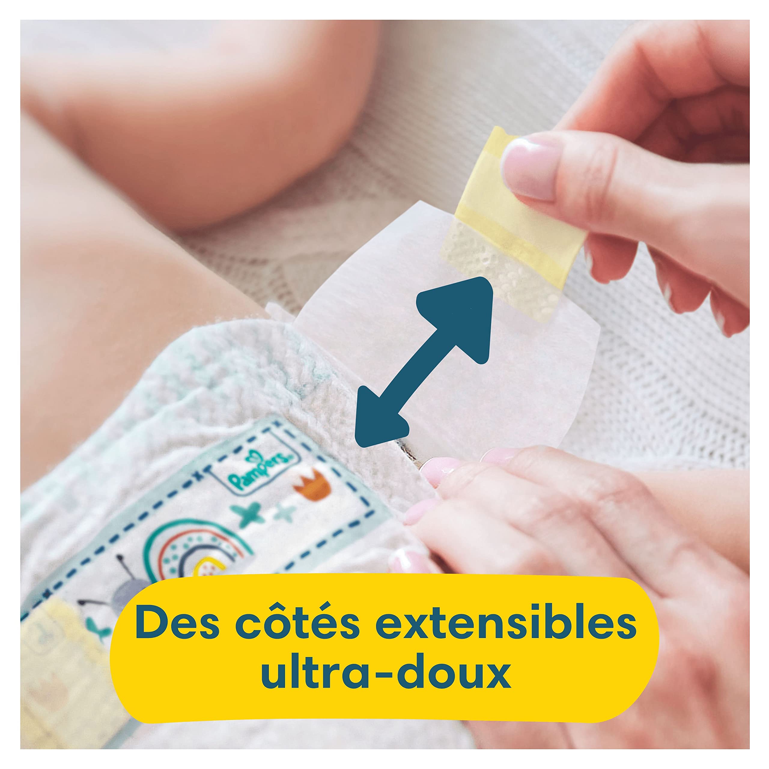 Pampers Premium Protection Taille 4, Couches x96, 9Kg - 14Kg, Notre N°1 pour le Confort et la Protection des Peaux Sensibles