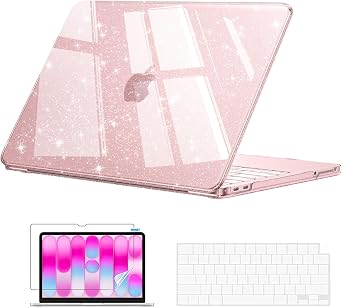 EooCoo for MacBook Neo Case 13 inch 2026, 100% Match Color, Sparkly Blush