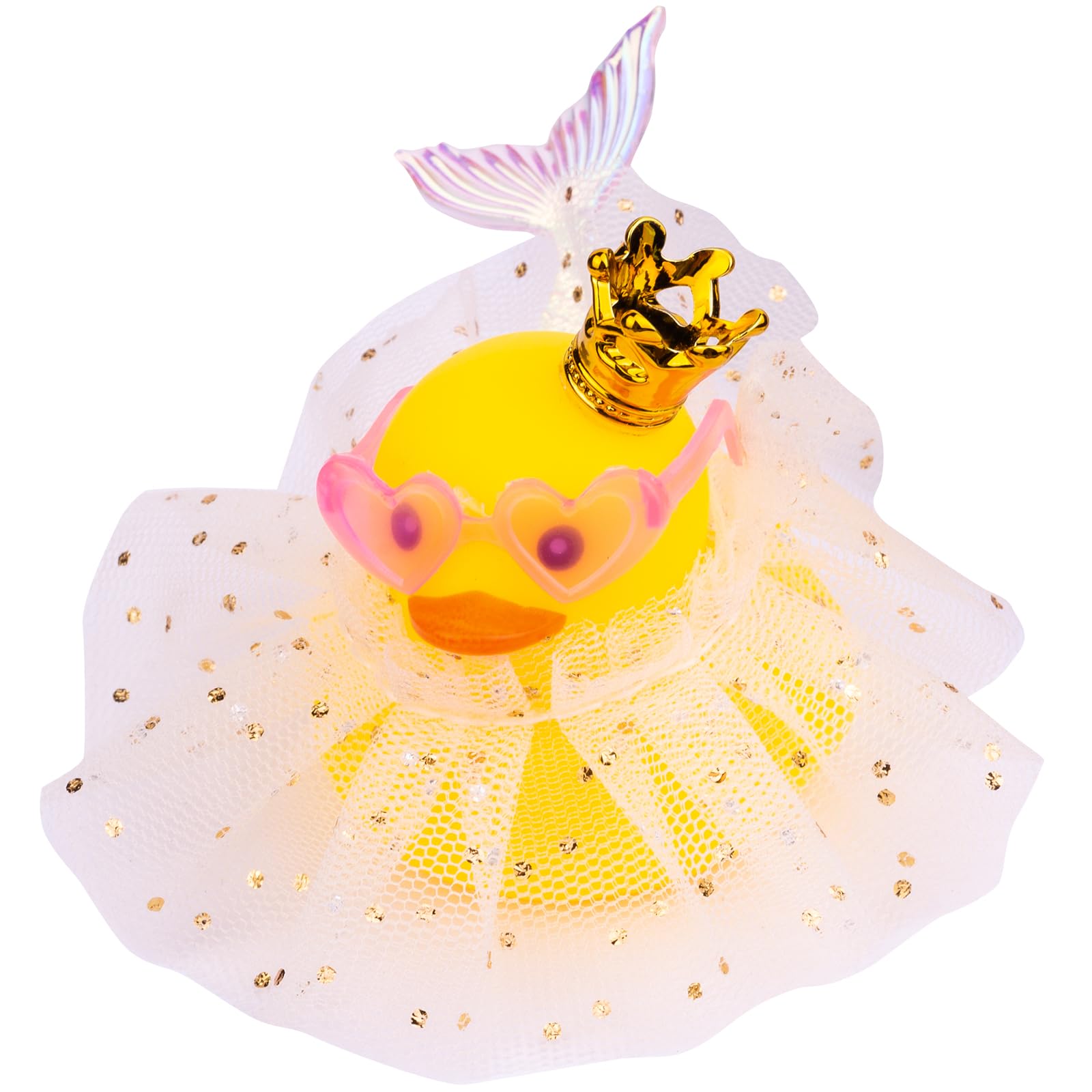 Mwmoeen Gummiente Auto Armaturenbrett Dekorationen Instrumententafel Dekoration Sonnenbrille mini Krone Rock Und niedlich Prop , 5cm