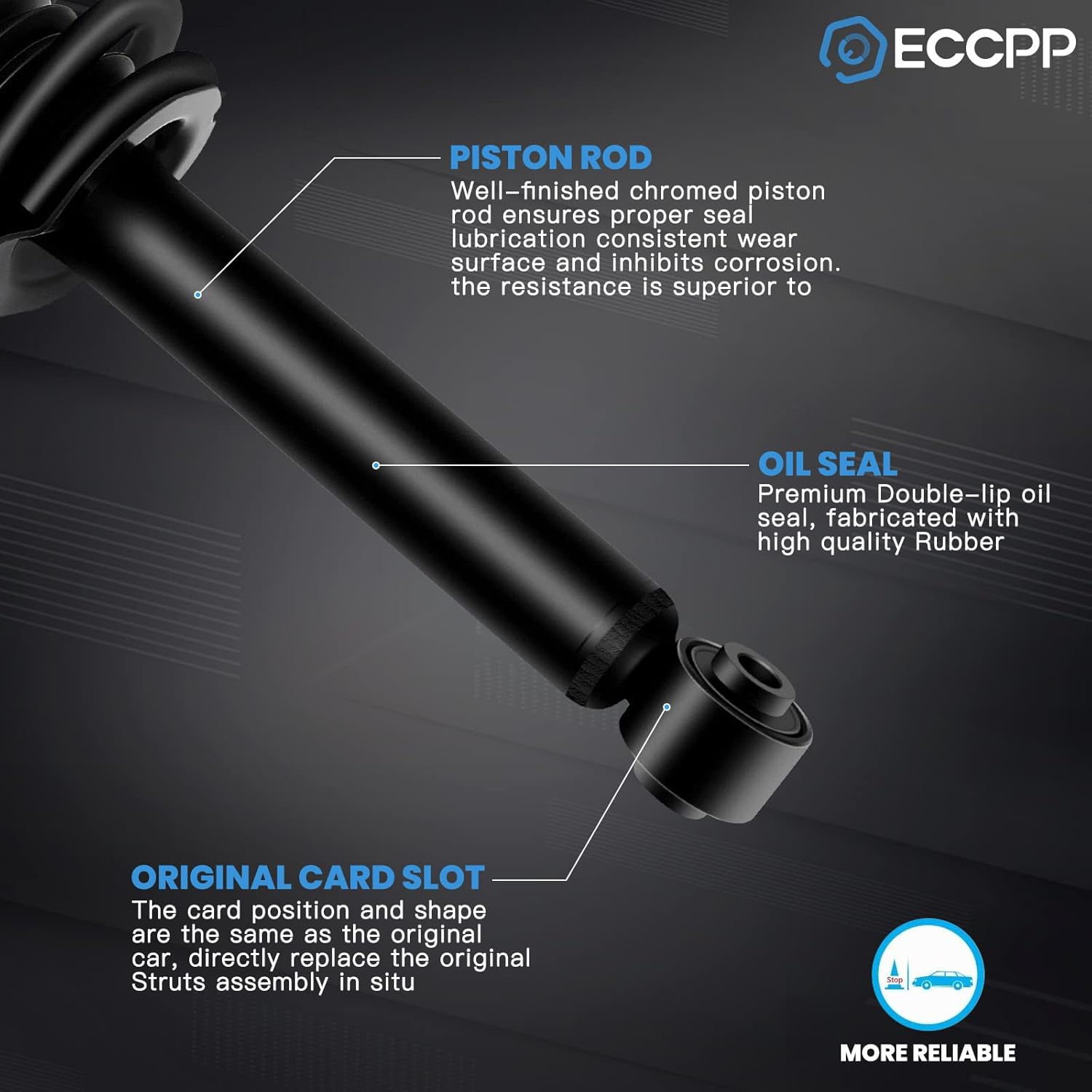 ECCPP Complete Struts Spring Assembly Rear Struts Shock Absorber Fit for 2000 2001 for Infiniti I30,2002 2003 2004 for Infiniti I35,2000 2002 2003 for Nissan Maxima