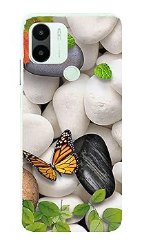 Samcase Butterfly On White Stones Pattern Printed Soft Designer Mobile Back Cover for Mi A1 Plus