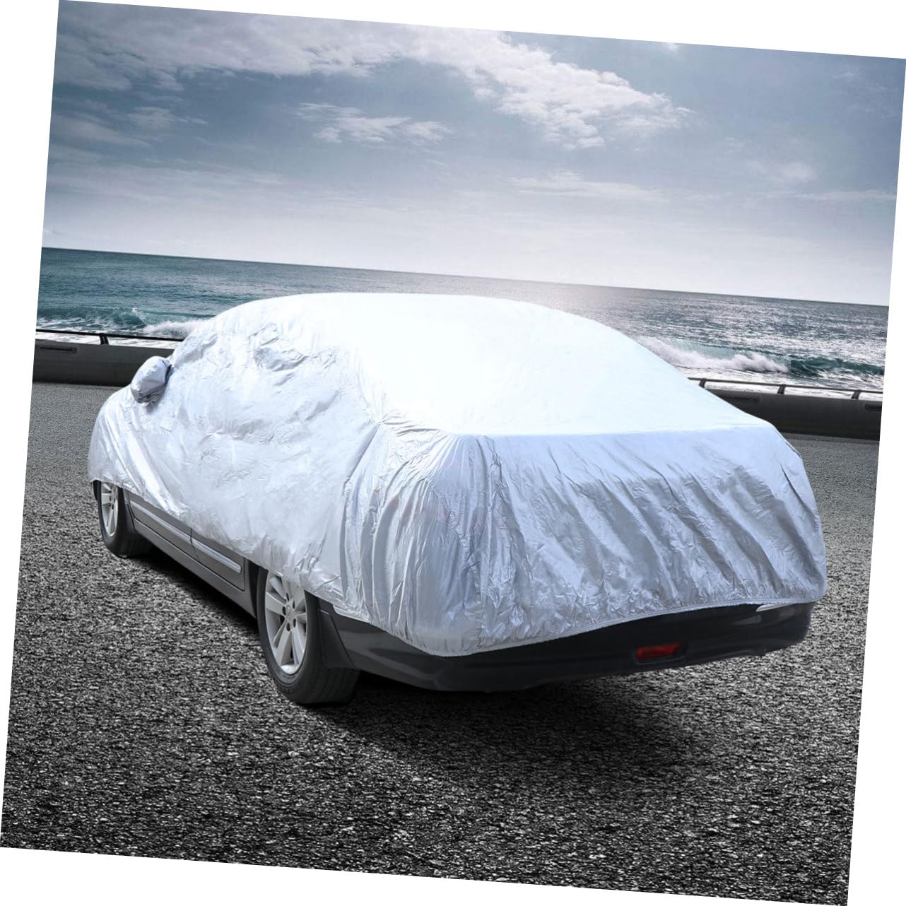 COOLHIYA Outdoor Car Cover Silver Protector for Uv Rain and Snow Fits and Suvs Breathable Design Compact Storage — view 4