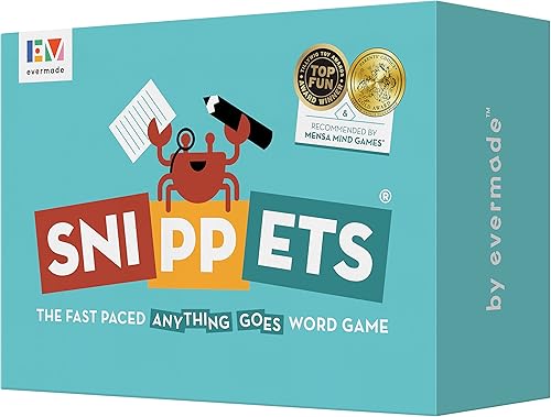 Snippets - Juego de palabras The Fast Paced, Anything Goes | Juego de mesa familiar galardonado | Recomendado para mensajes con una regla única de