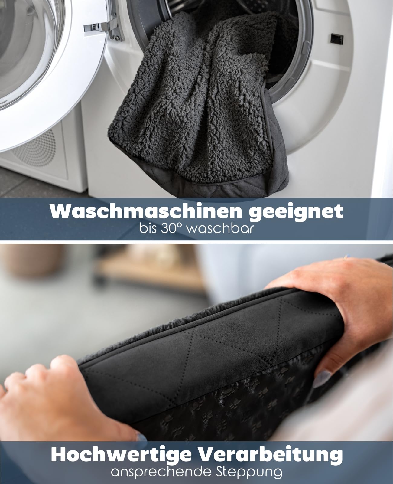 lionto Orthopädisches Hundebett mit Memory-Schaum, 112 x 81 x 8 cm, Schwarz