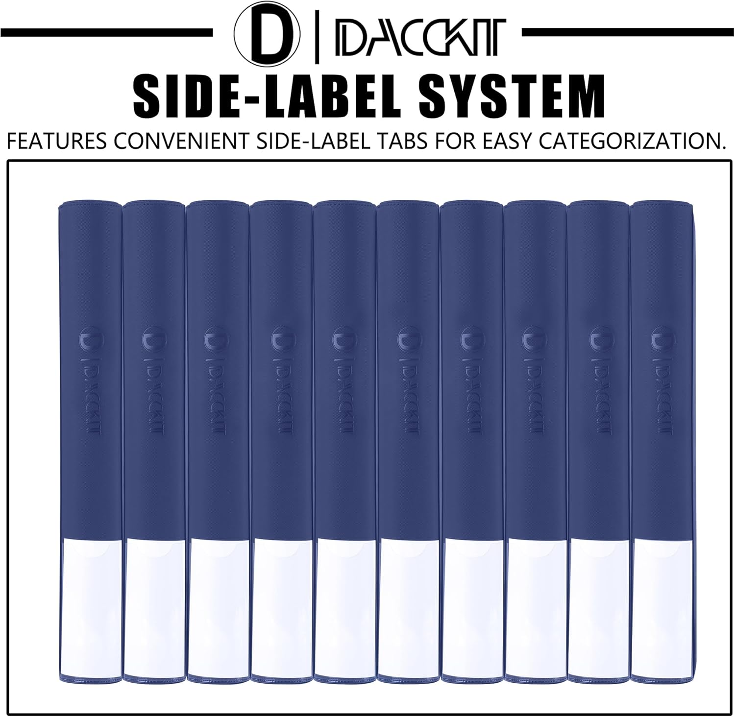 D DACCKIT Graded Card Binder，Holds 90 Card - 9 Pocket Slab Binder for Cards Compatible with PSA CGC BGS SGC（Model A, Navy Blue）